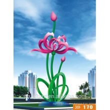 stainless steel painted outdoor ornament beautiful Lotus sculpture